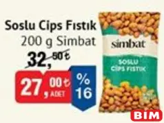 SİMBAT SOSLU CİPS FISTIK 200 G fiyat ve kampanya bilgisi